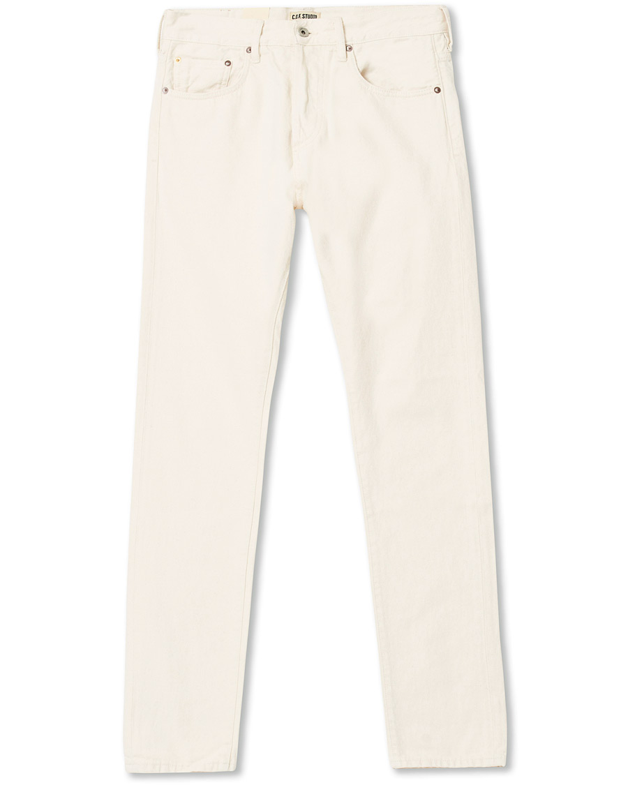 Herre | Jeans | C.O.F. Studio | M7 Tapered Stretch Jeans Cotton Beige