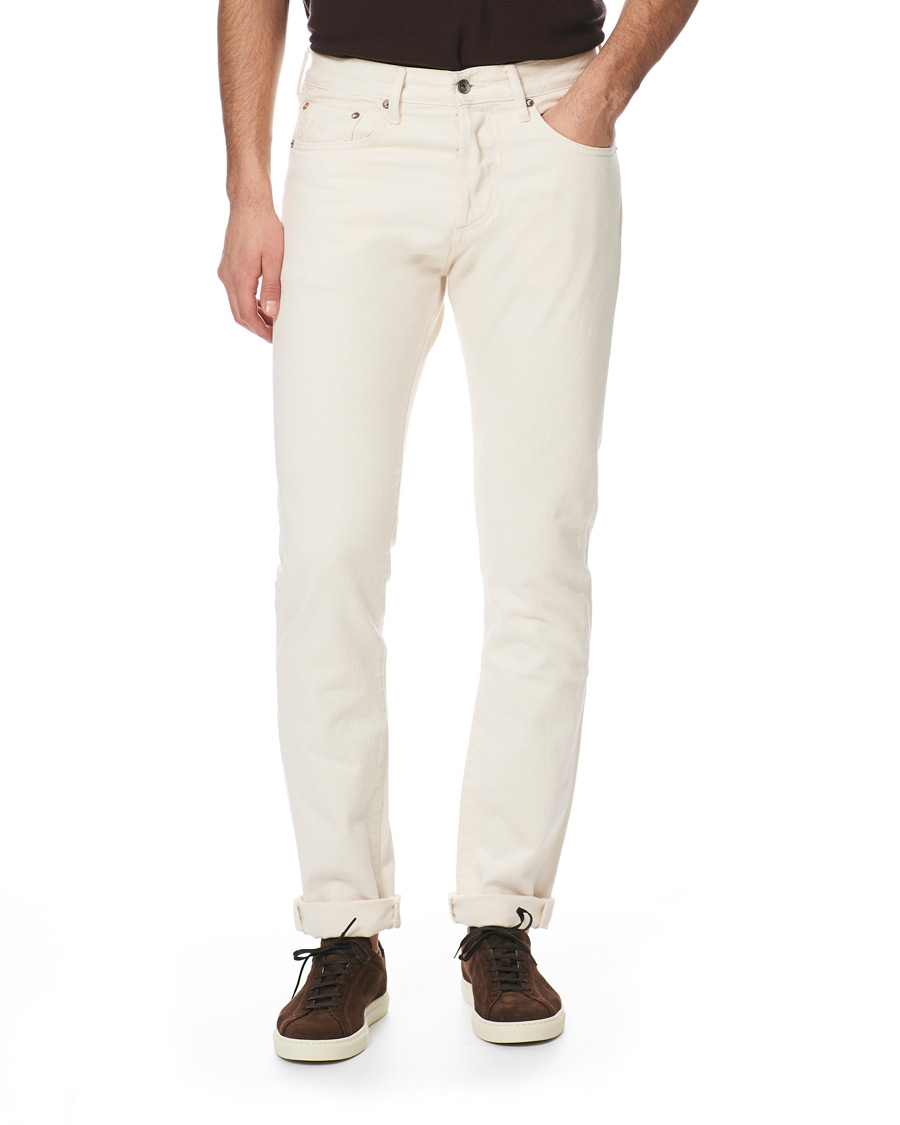 Herre | Jeans | C.O.F. Studio | M7 Tapered Stretch Jeans Cotton Beige