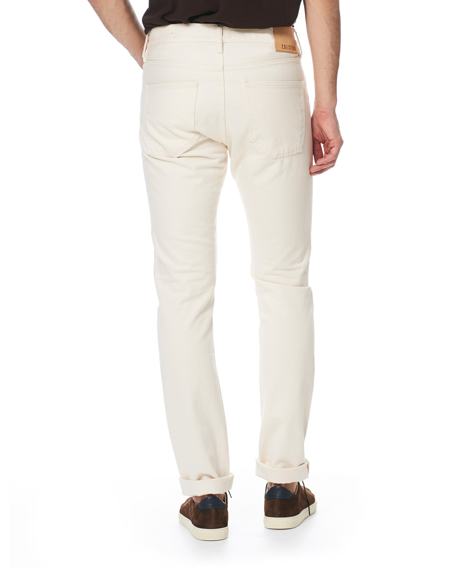 Herre | Jeans | C.O.F. Studio | M7 Tapered Stretch Jeans Cotton Beige