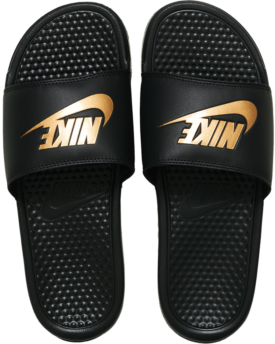 Herre | Nike Benassi JDI Slides Black/Gold | Nike | Benassi JDI Slides Black/Gold