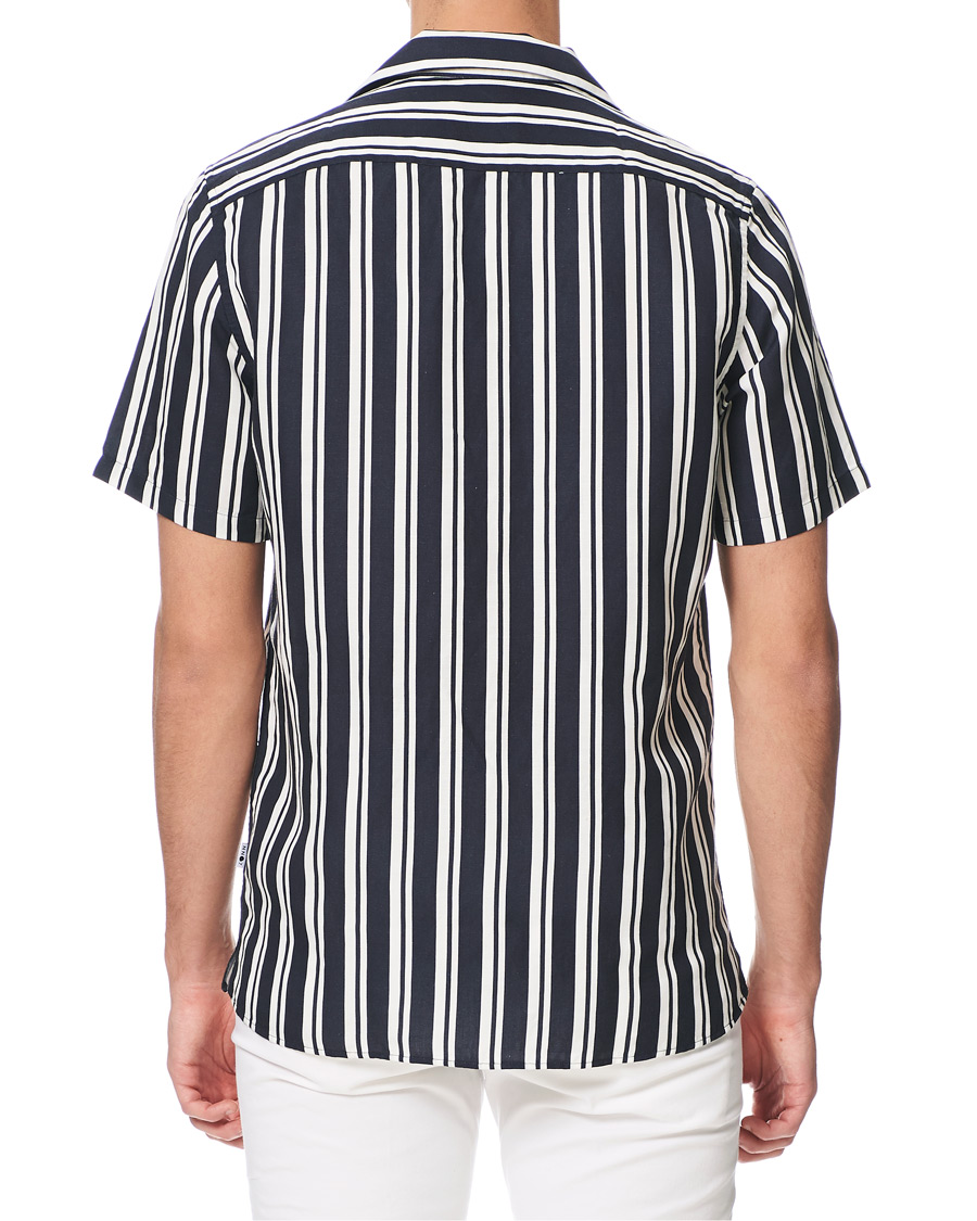 Herre | Skjorter | NN07 | Miyagi Camp Collar Short Sleeve Shirt Navy/White