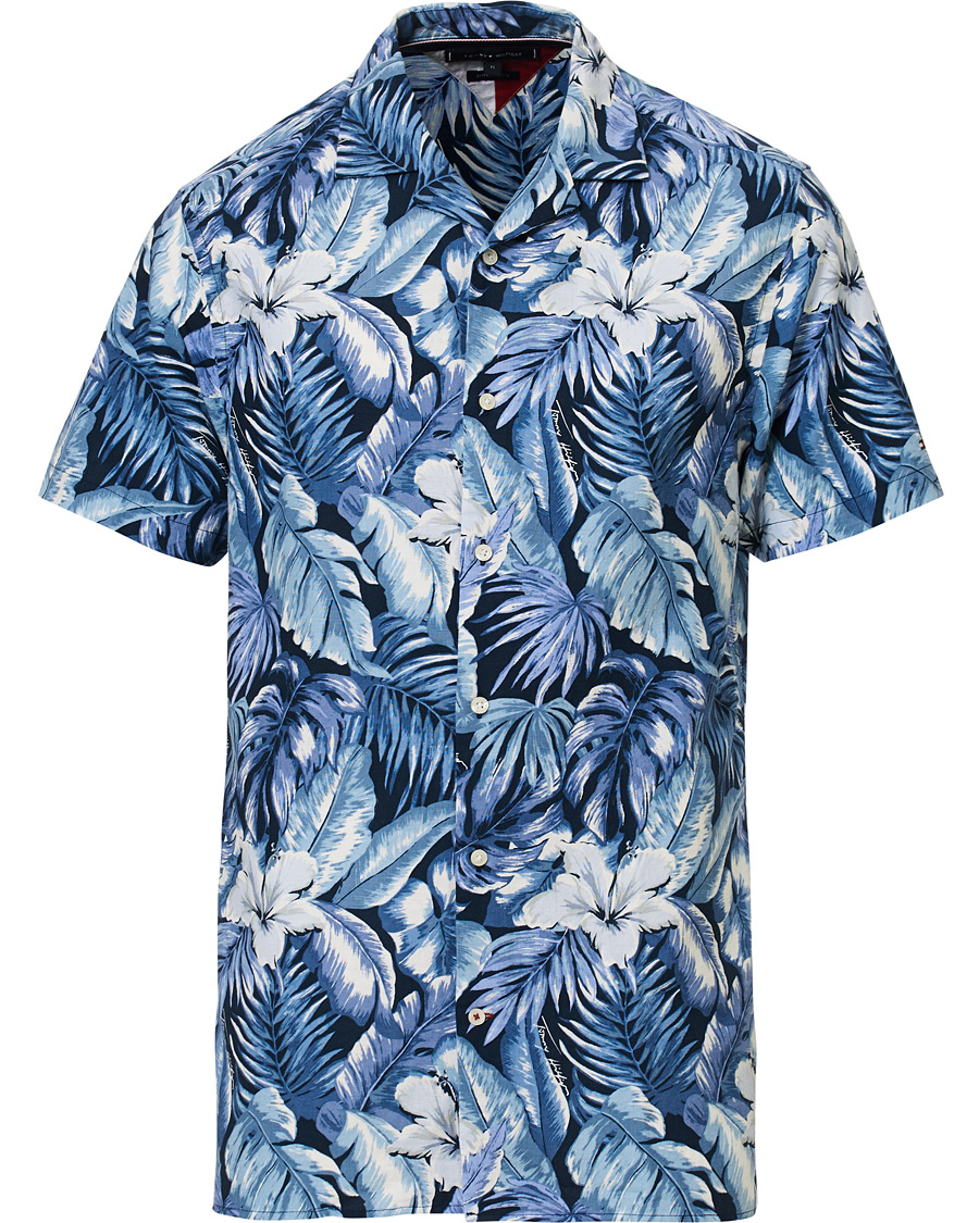 Herre | Skjorter | Tommy Hilfiger | Hawaiian Printed Short Sleeve Shirt Washed Ink