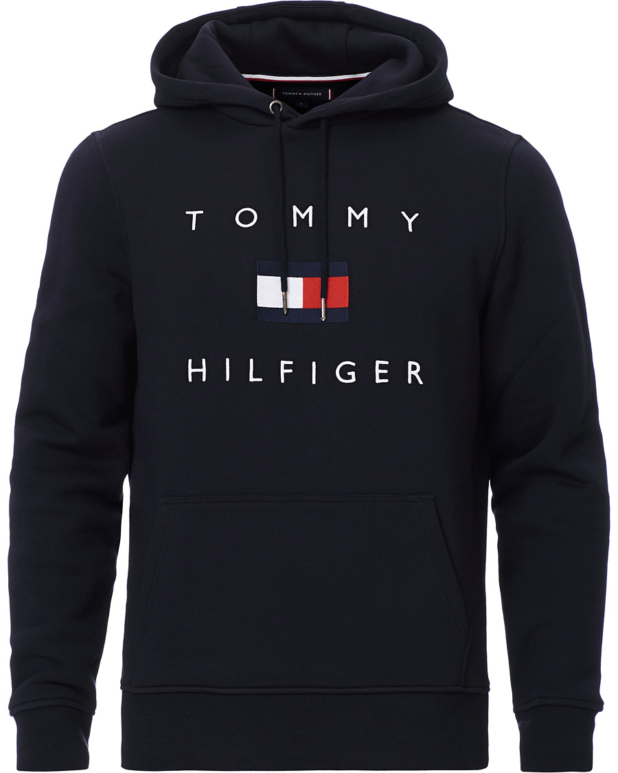 Herre | Trøjer | Tommy Hilfiger | Flag Logo Hoodie Desert Sky