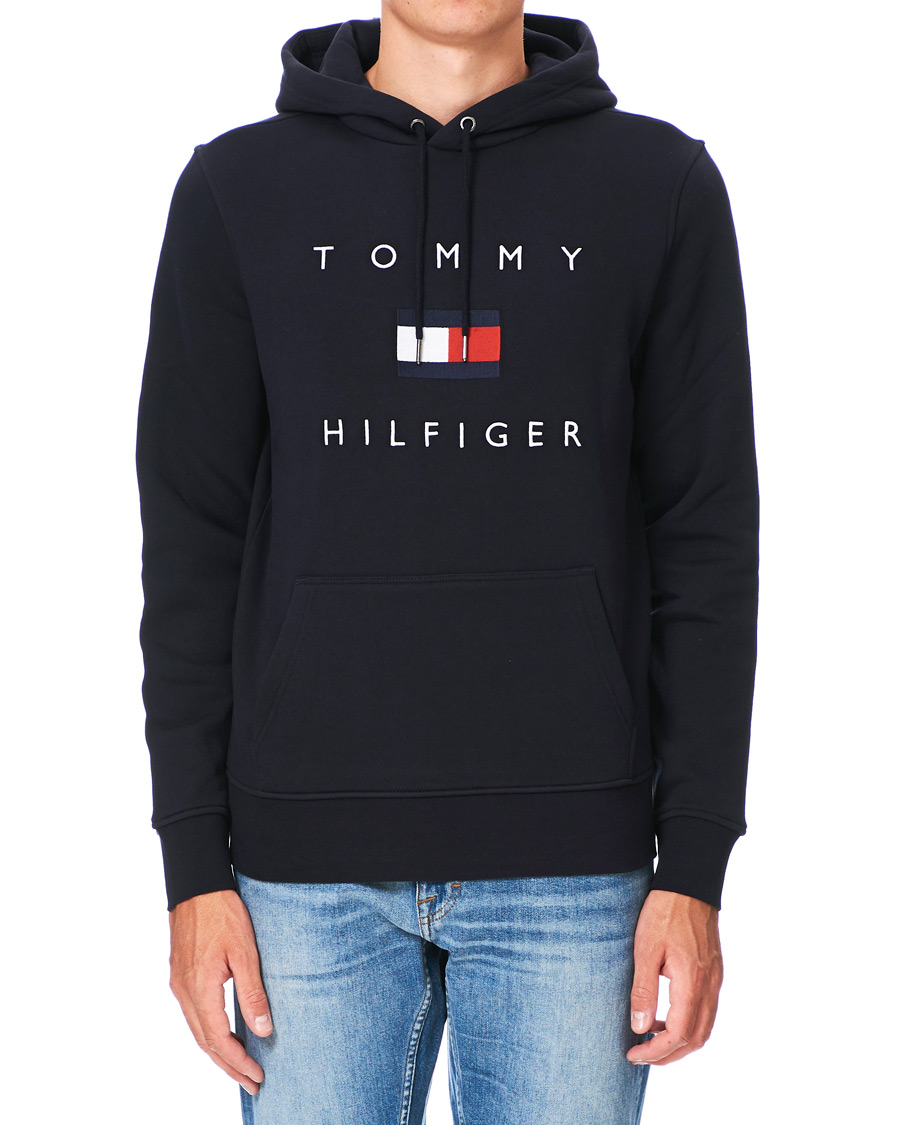 Herre | Trøjer | Tommy Hilfiger | Flag Logo Hoodie Desert Sky