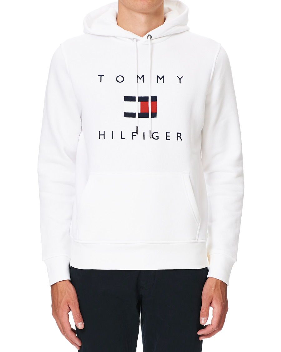 Herre | Trøjer | Tommy Hilfiger | Flag Logo Hoodie White