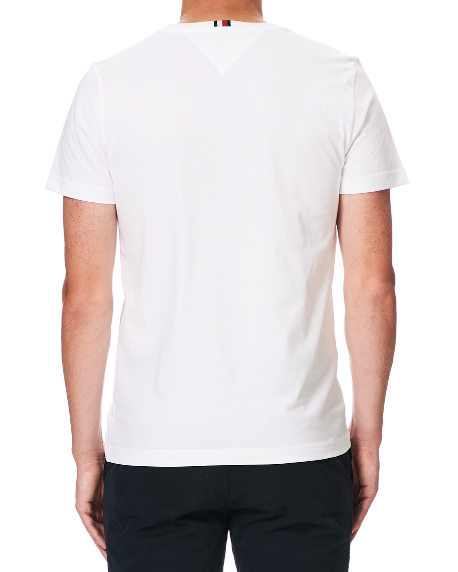 Herre | T-Shirts | Tommy Hilfiger | Flag Logo Crew Neck Tee White