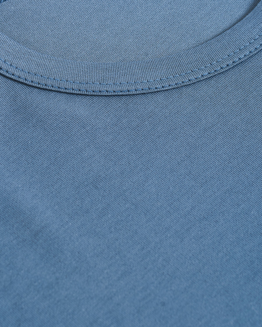 Herre | T-Shirts | Sunspel | Crew Neck Cotton Tee Blue Slate