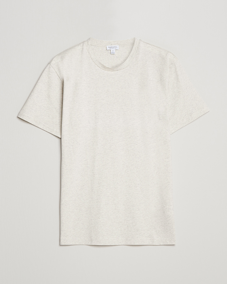 Herre | T-Shirt | Sunspel | Riviera Organic Tee Archive White
