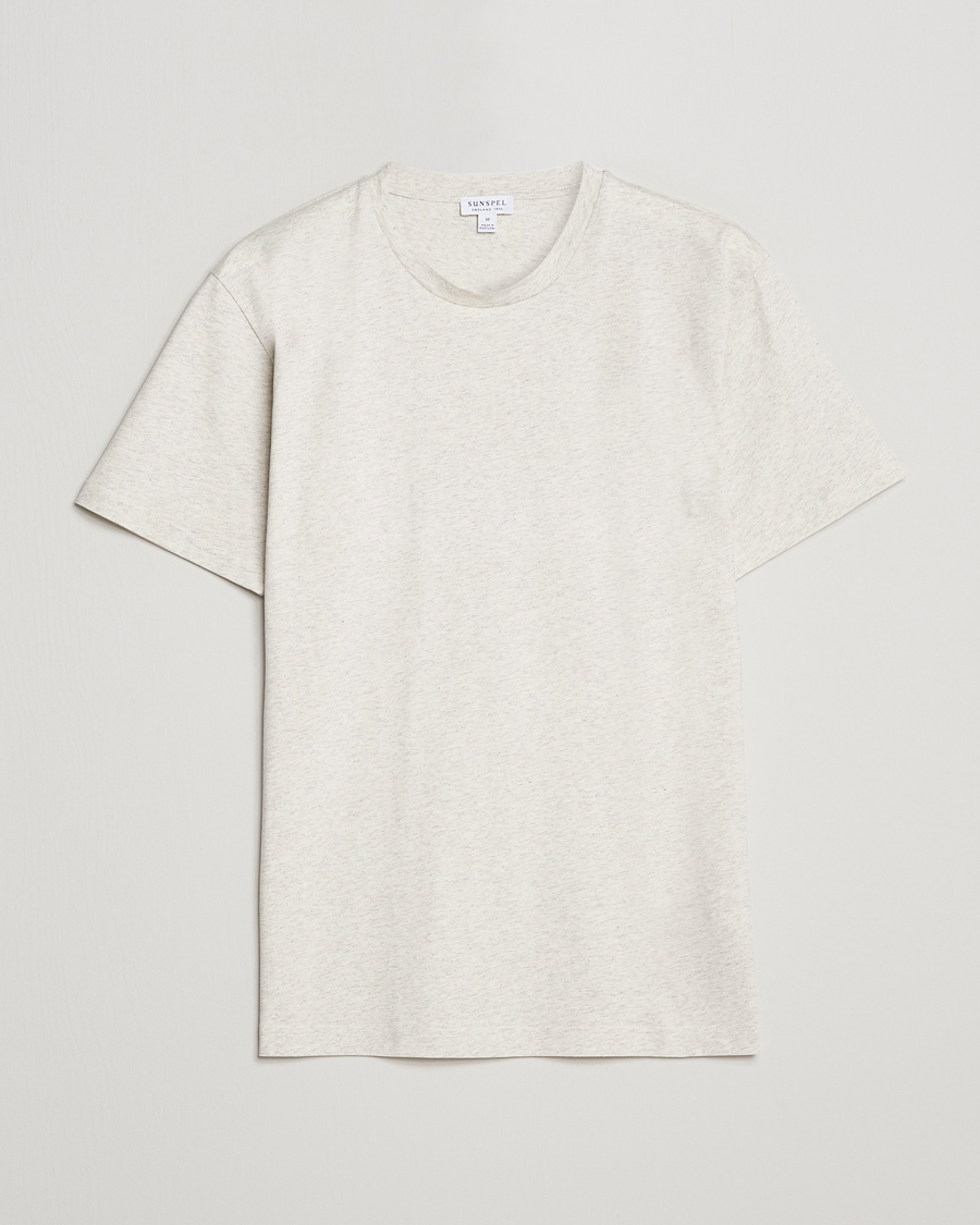 Herre | T-Shirts | Sunspel | Riviera Midweight T-Shirt Archive White