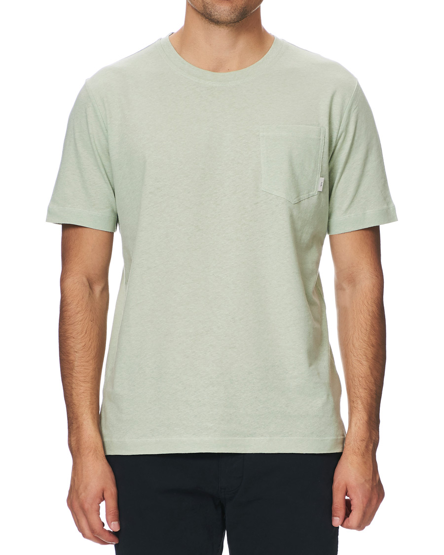 Herre | T-Shirts | Tiger of Sweden | Didelot Linen Crew Neck Tee Soft Mimosa