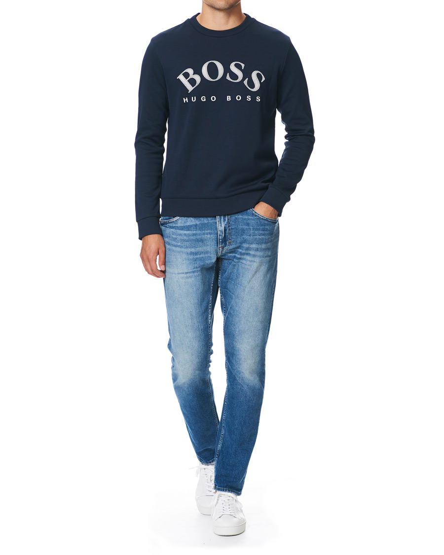 Herre | Trøjer | BOSS GREEN | BOSS Athleisure Salbo Crew Neck Sweater Navy