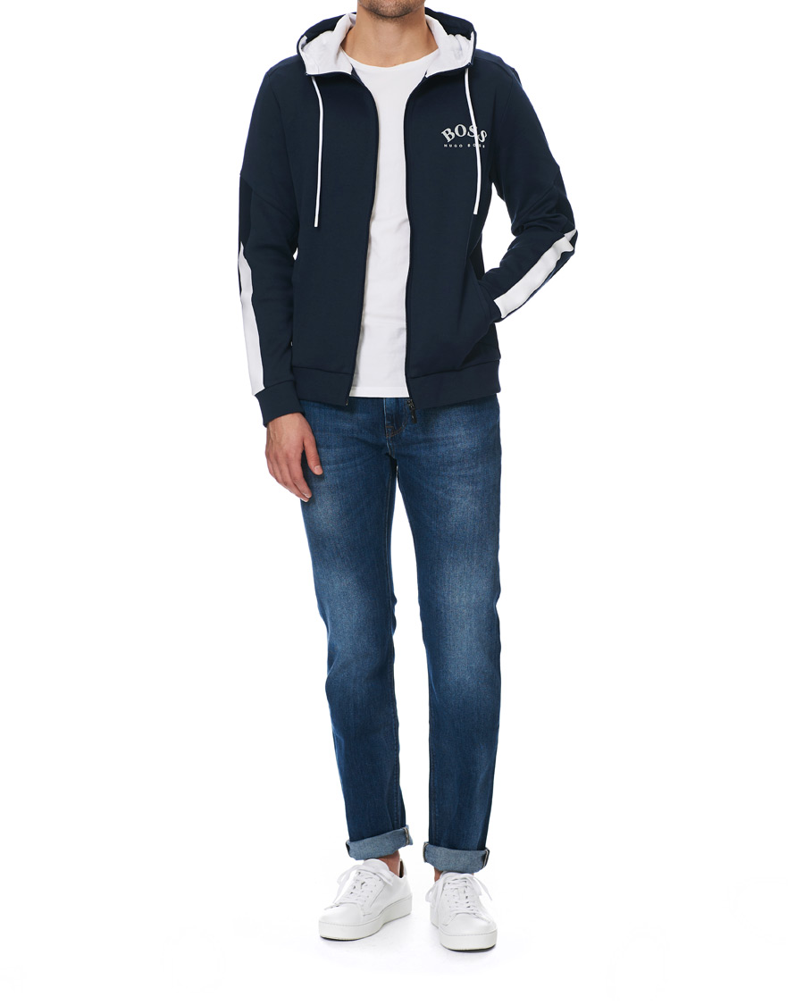 Herre | Trøjer | BOSS GREEN | BOSS Athleisure Saggy Full-Zip Hoodie Navy