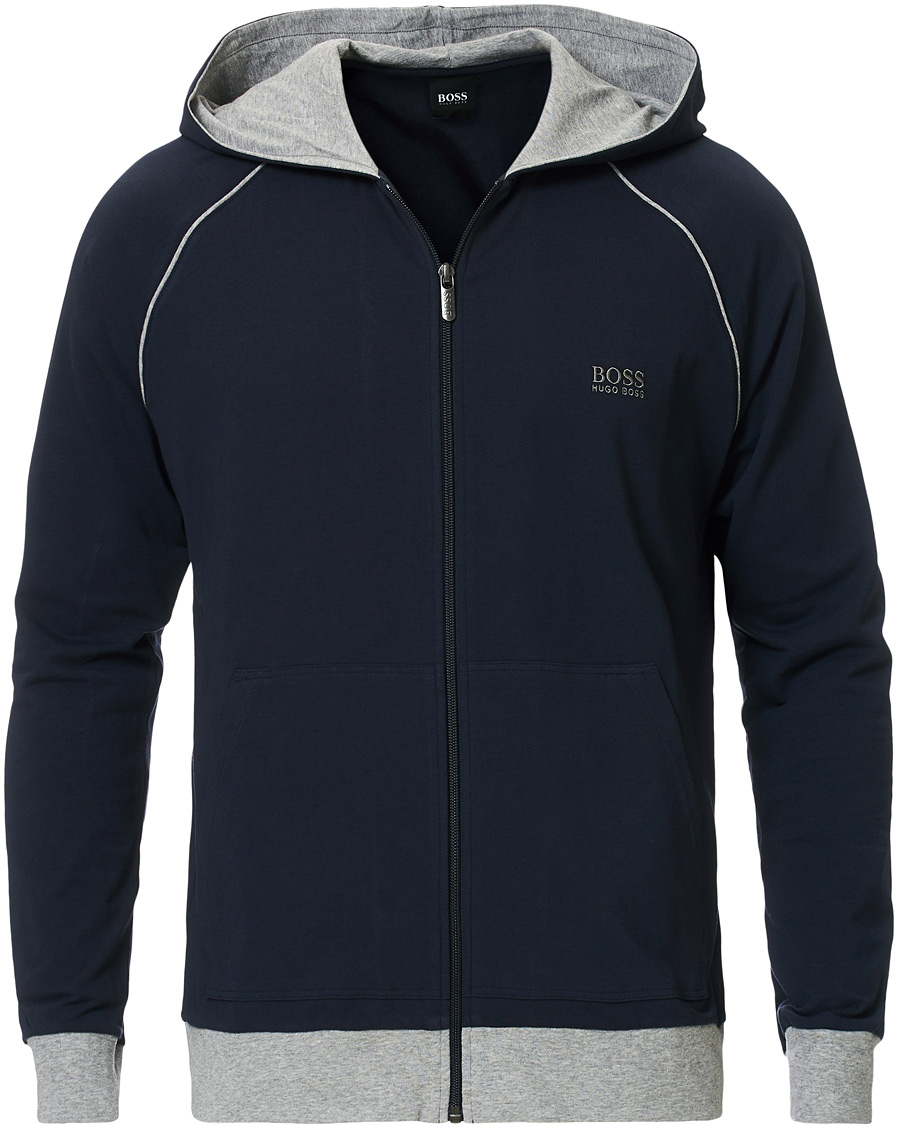 Herre | Trøjer | BOSS BLACK | BOSS Mix & Match Full Zip Hoodie Dark Blue