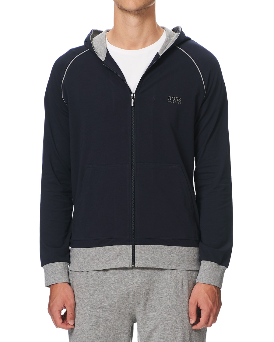 Herre | Trøjer | BOSS BLACK | BOSS Mix & Match Full Zip Hoodie Dark Blue