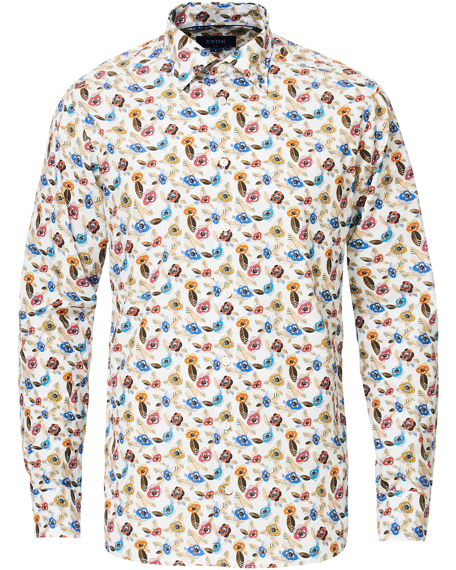 Herre | Skjorter | Eton | Slim Fit Printed Button Under Shirt White