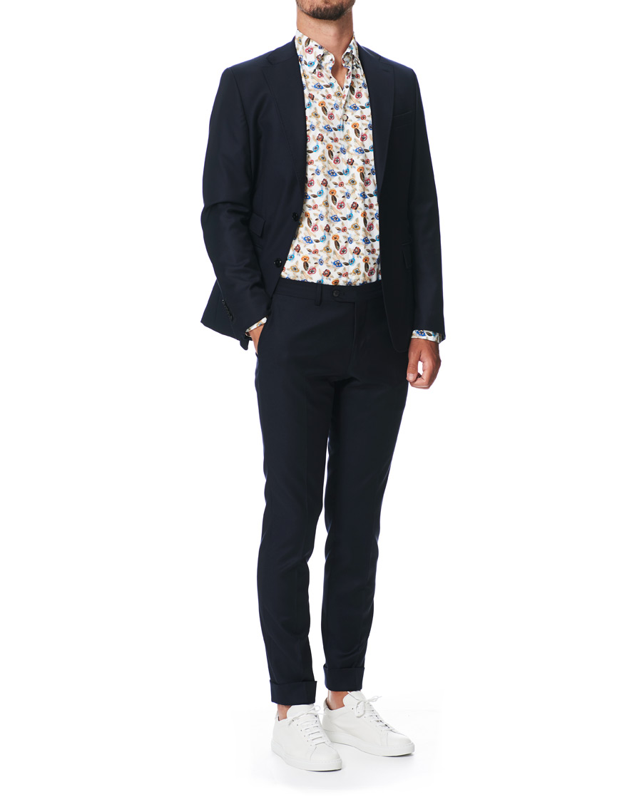 Herre | Skjorter | Eton | Slim Fit Printed Button Under Shirt White