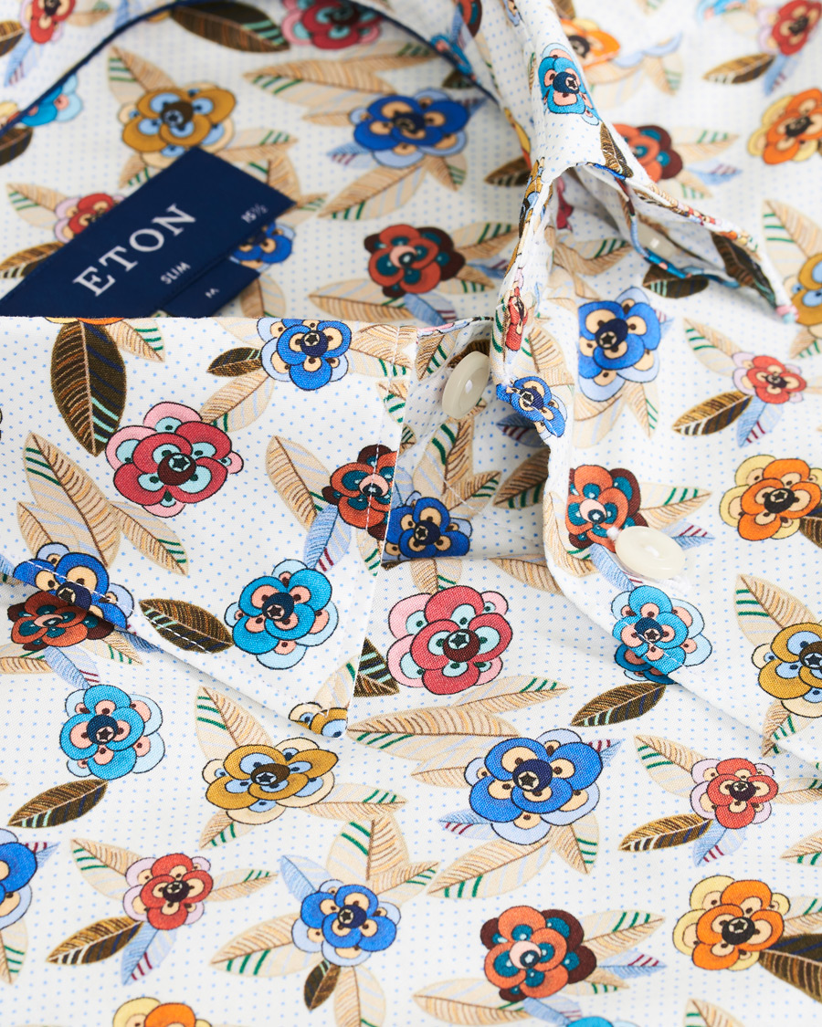 Herre | Skjorter | Eton | Slim Fit Printed Button Under Shirt White