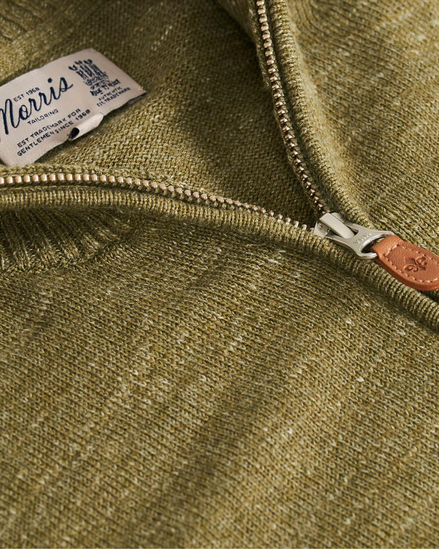 Herre | Trøjer | Morris | Randall Cotton Half-Zip Sweater Olive