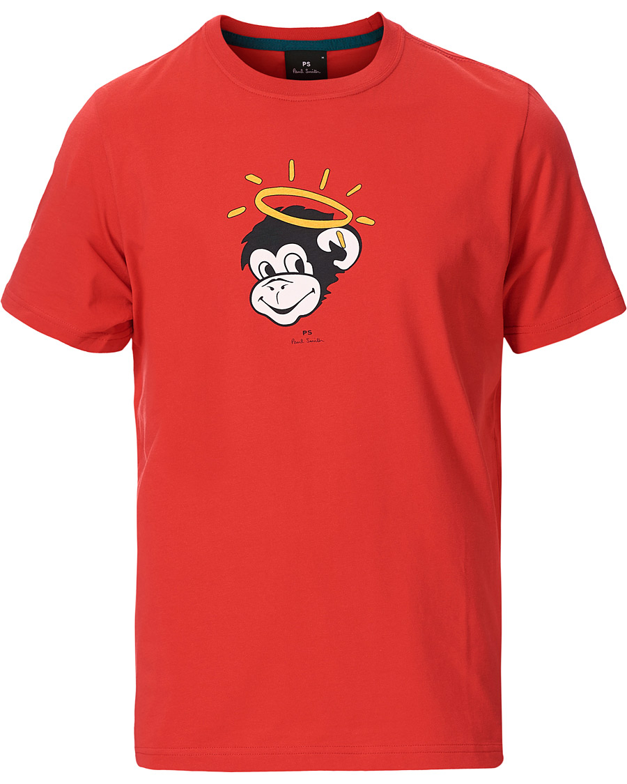 Herre | T-Shirts | PS Paul Smith | Regular Fit Monkey Halo Tee Red