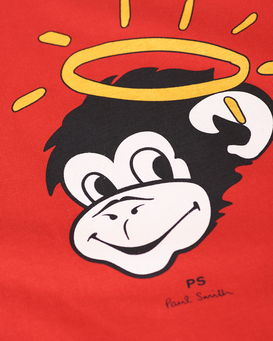 Herre | T-Shirts | PS Paul Smith | Regular Fit Monkey Halo Tee Red