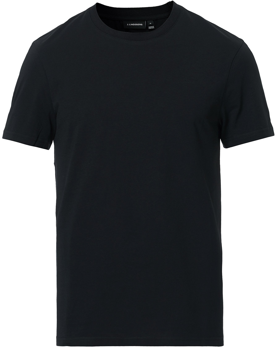 Herre | T-Shirts | J.Lindeberg | Silo Fine Cotton Crew Neck Tee Black