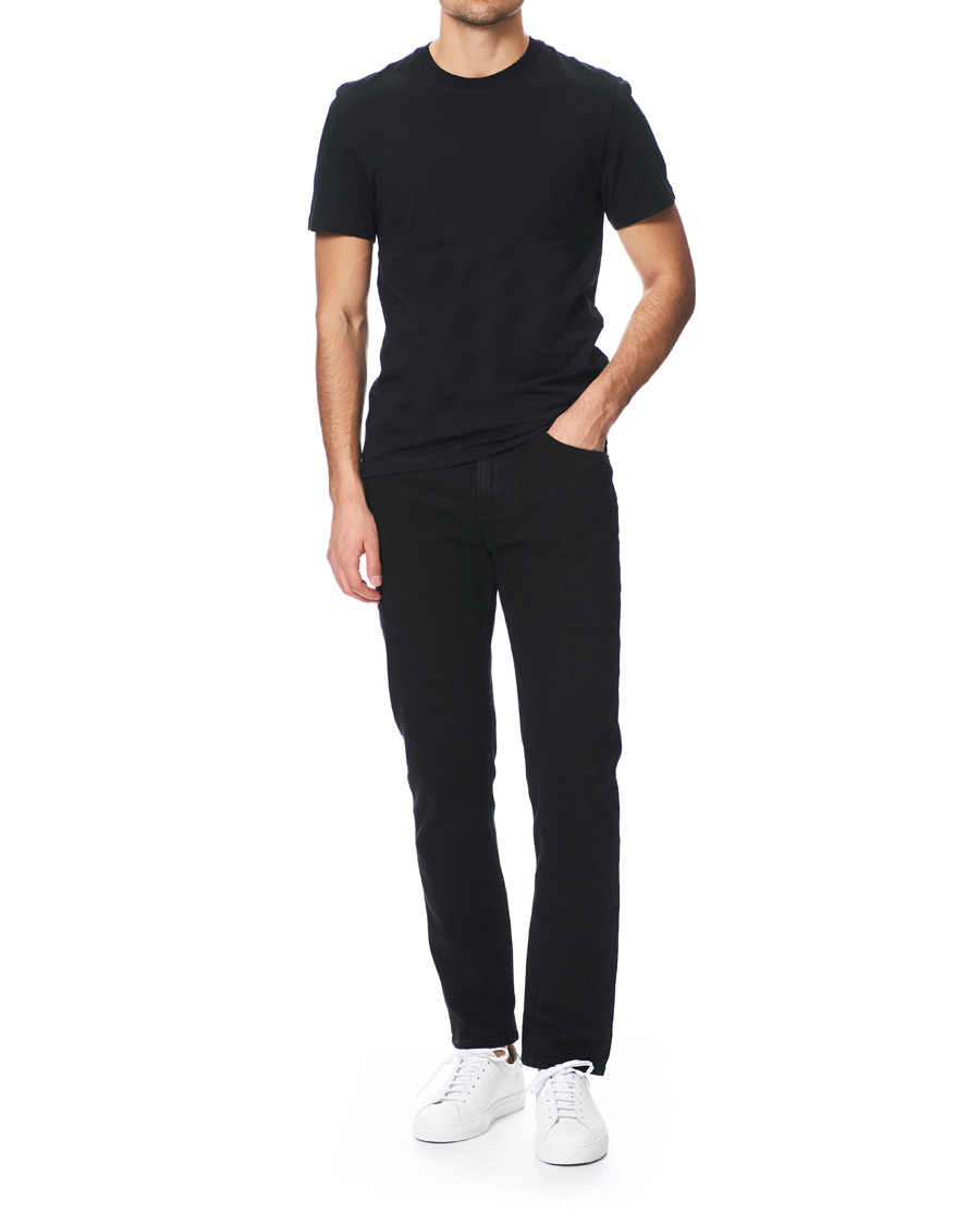 Herre | T-Shirts | J.Lindeberg | Silo Fine Cotton Crew Neck Tee Black