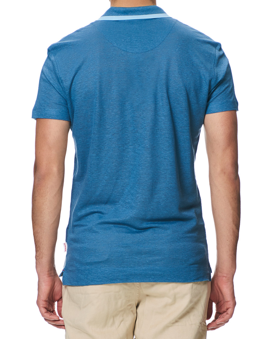 Herre | Polotrøjer | Orlebar Brown | Felix Linen Polo Blue Haze/Washed Indigo