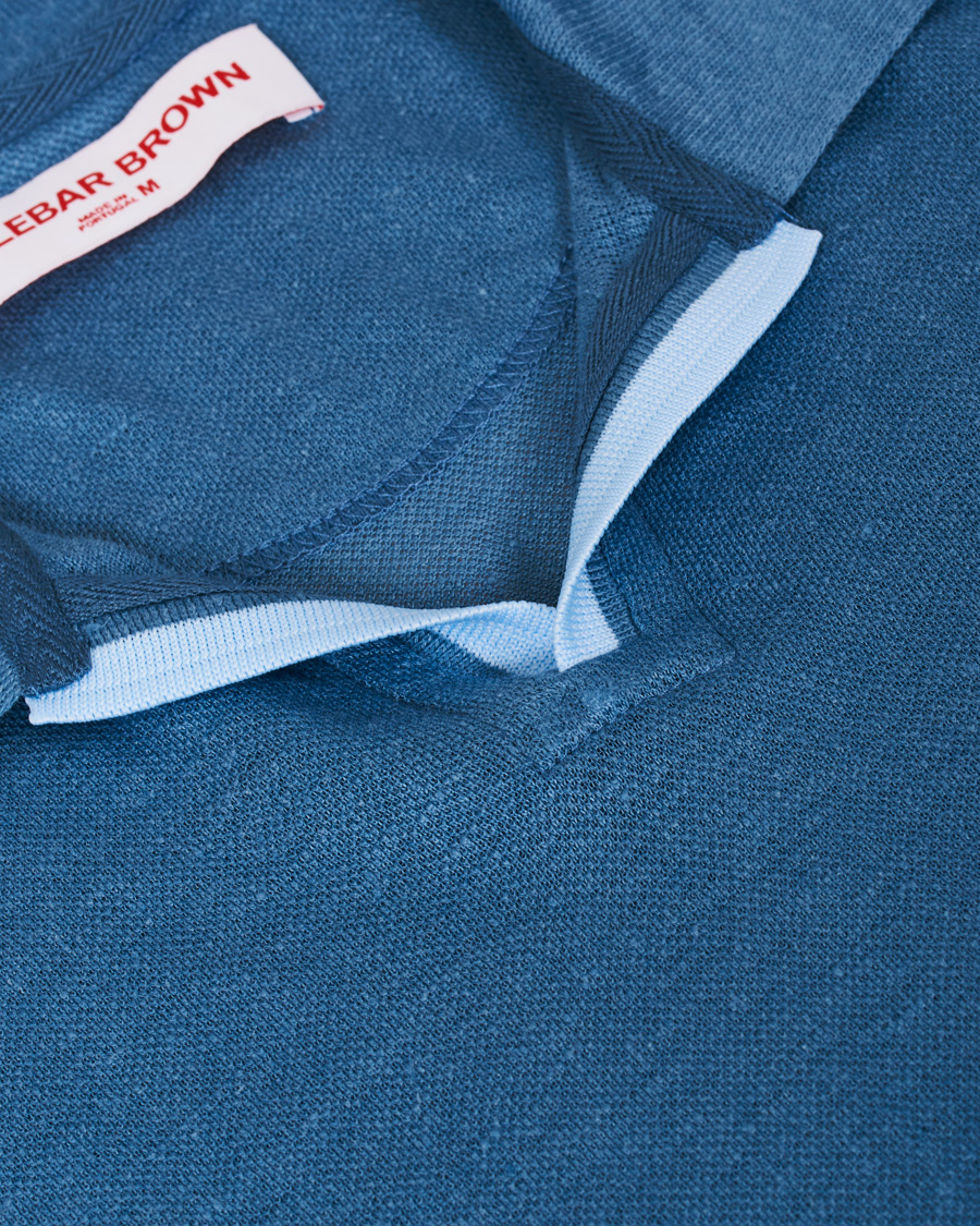 Herre | Polotrøjer | Orlebar Brown | Felix Linen Polo Blue Haze/Washed Indigo