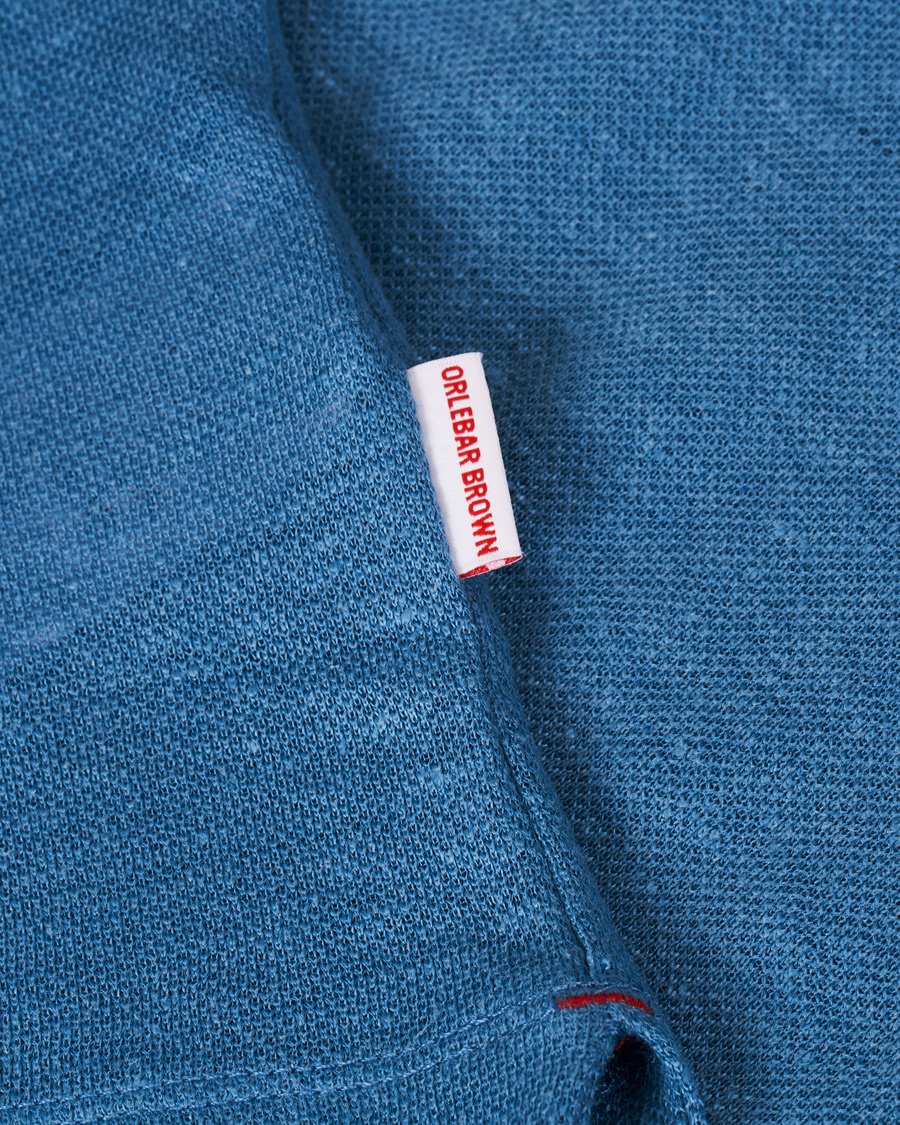Herre | Polotrøjer | Orlebar Brown | Felix Linen Polo Blue Haze/Washed Indigo