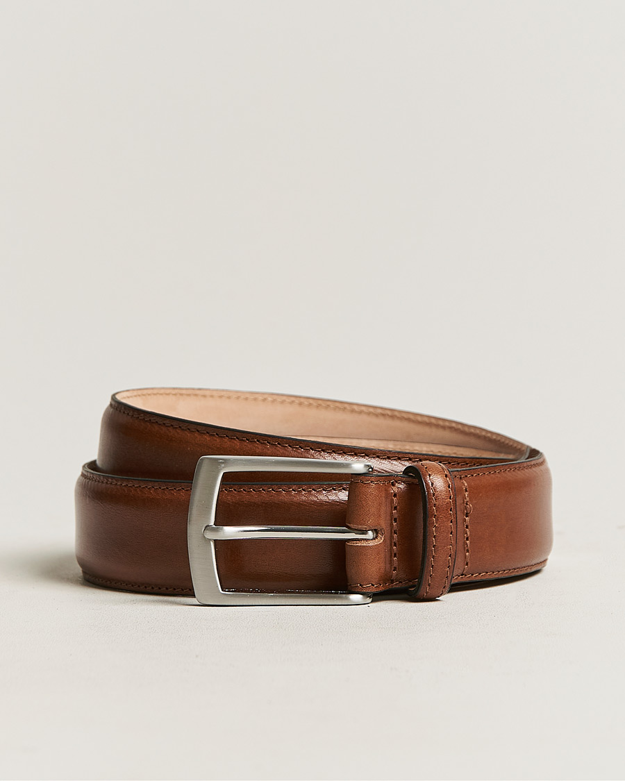 Herre | Loake 1880 Henry Leather Belt 3,3 cm Mahogany | Loake 1880 | Henry Leather Belt 3,3 cm Mahogany