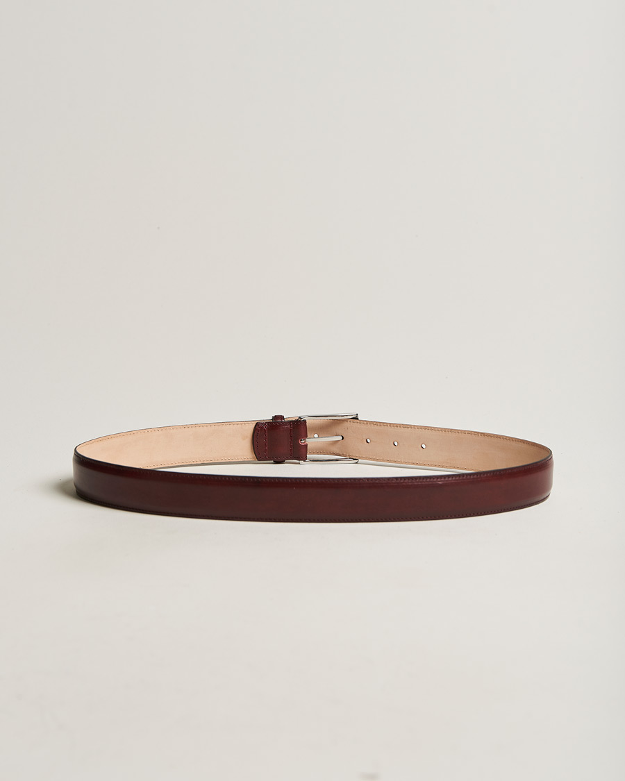 Herre | Glatte bælter | Loake 1880 | Henry Leather Belt 3,3 cm Burgundy