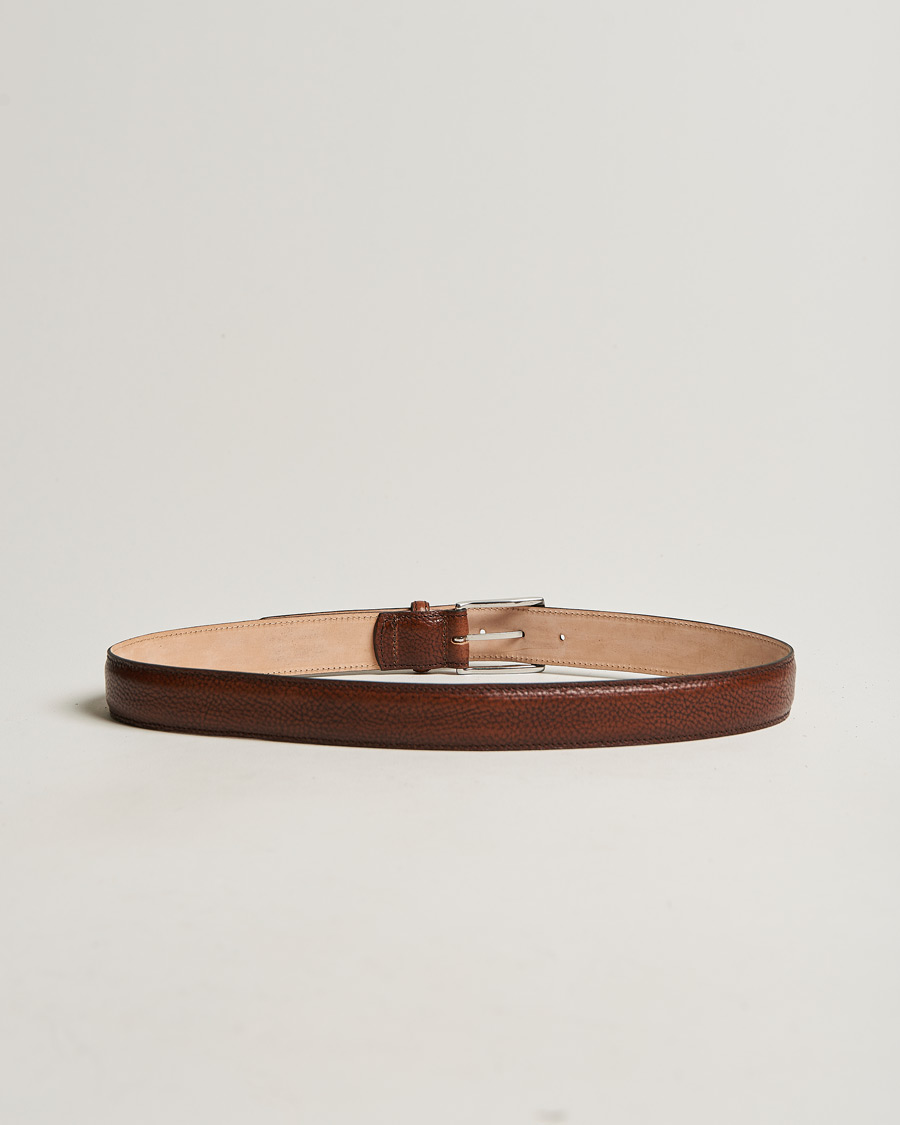 Herre | Bælter | Loake 1880 | Henry Grained Leather Belt 3,3 cm Dark Brown