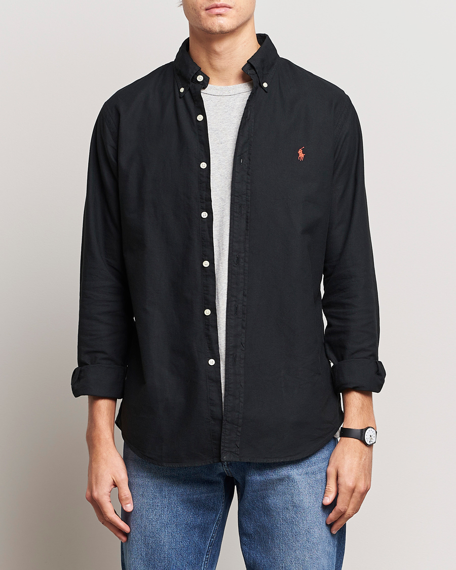 Herre | Skjorter | Polo Ralph Lauren | Custom Fit Garment Dyed Oxford Shirt Black