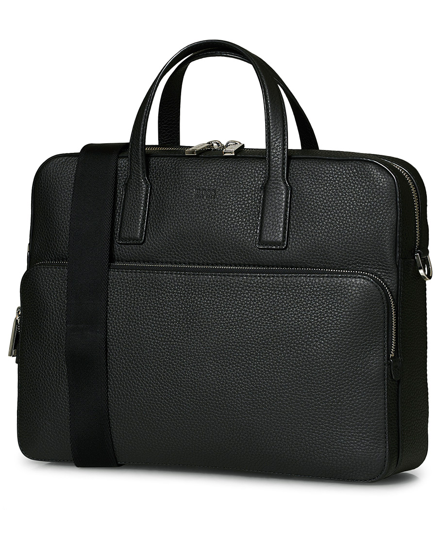 Herre | BOSS Crosstown Computer Leather Bag Black | BOSS BLACK | BOSS Crosstown Computer Leather Bag Black