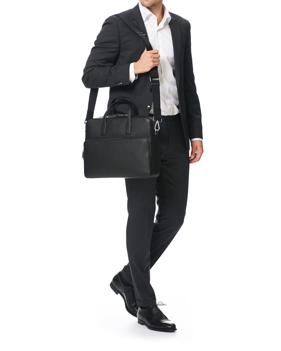 Herre | BOSS Crosstown Computer Leather Bag Black | BOSS BLACK | BOSS Crosstown Computer Leather Bag Black
