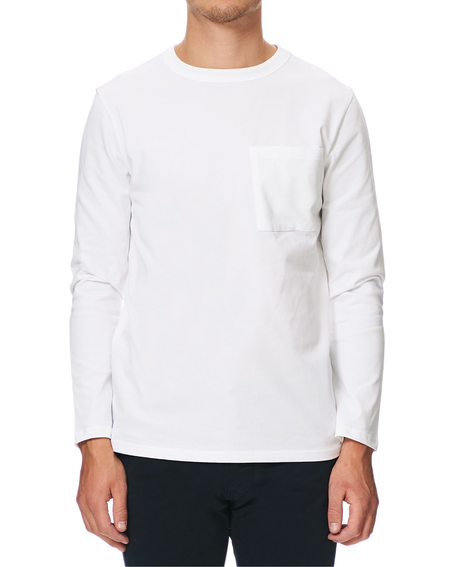 Herre | T-Shirts | A Day's March | Heavy Long Sleeve Tee White