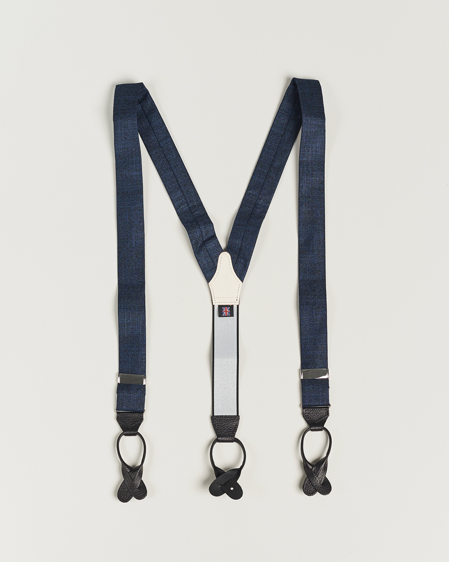 Herre | Albert Thurston Hardy Minnis Bamboo Braces 38mm Navy | Albert Thurston | Hardy Minnis Bamboo Braces 38mm Navy