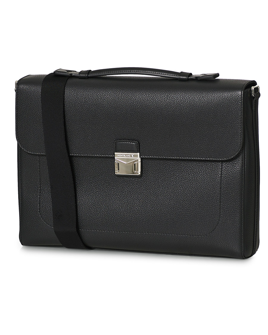 Herre | Montblanc MST Soft Grain Single Briefcase Black | Montblanc | MST Soft Grain Single Briefcase Black