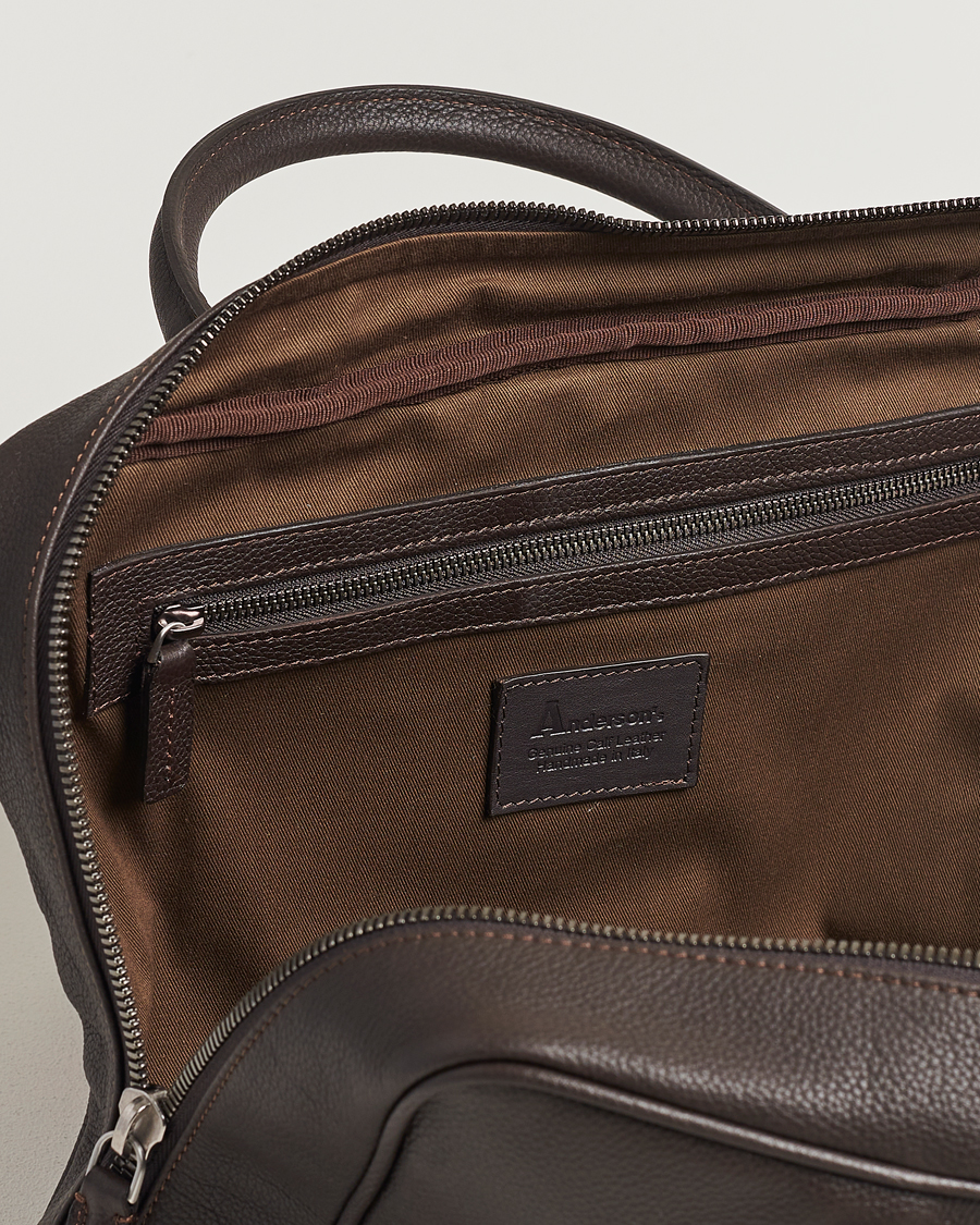 Herre | Tasker | Anderson's | Full Grain Leather Briefcase Dark Brown