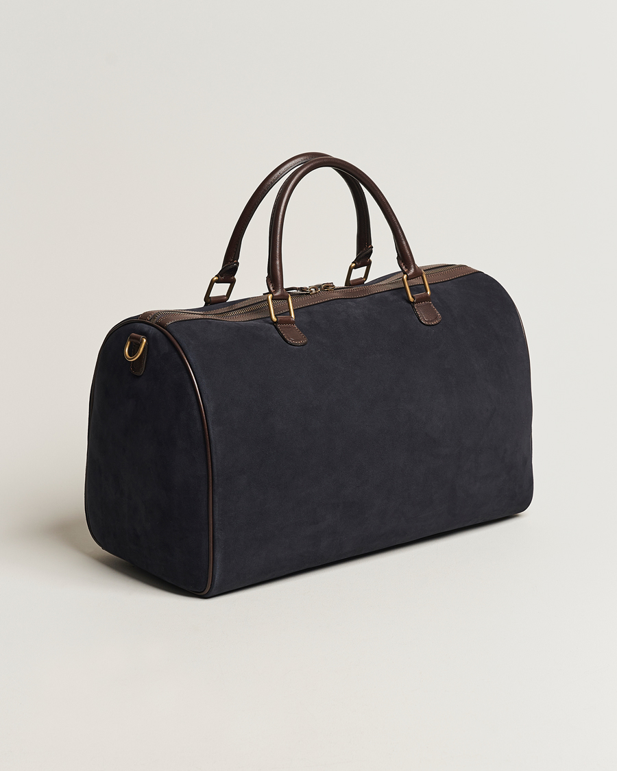 Herre |  | Anderson's | Boston Suede Weekendbag Navy/Brown