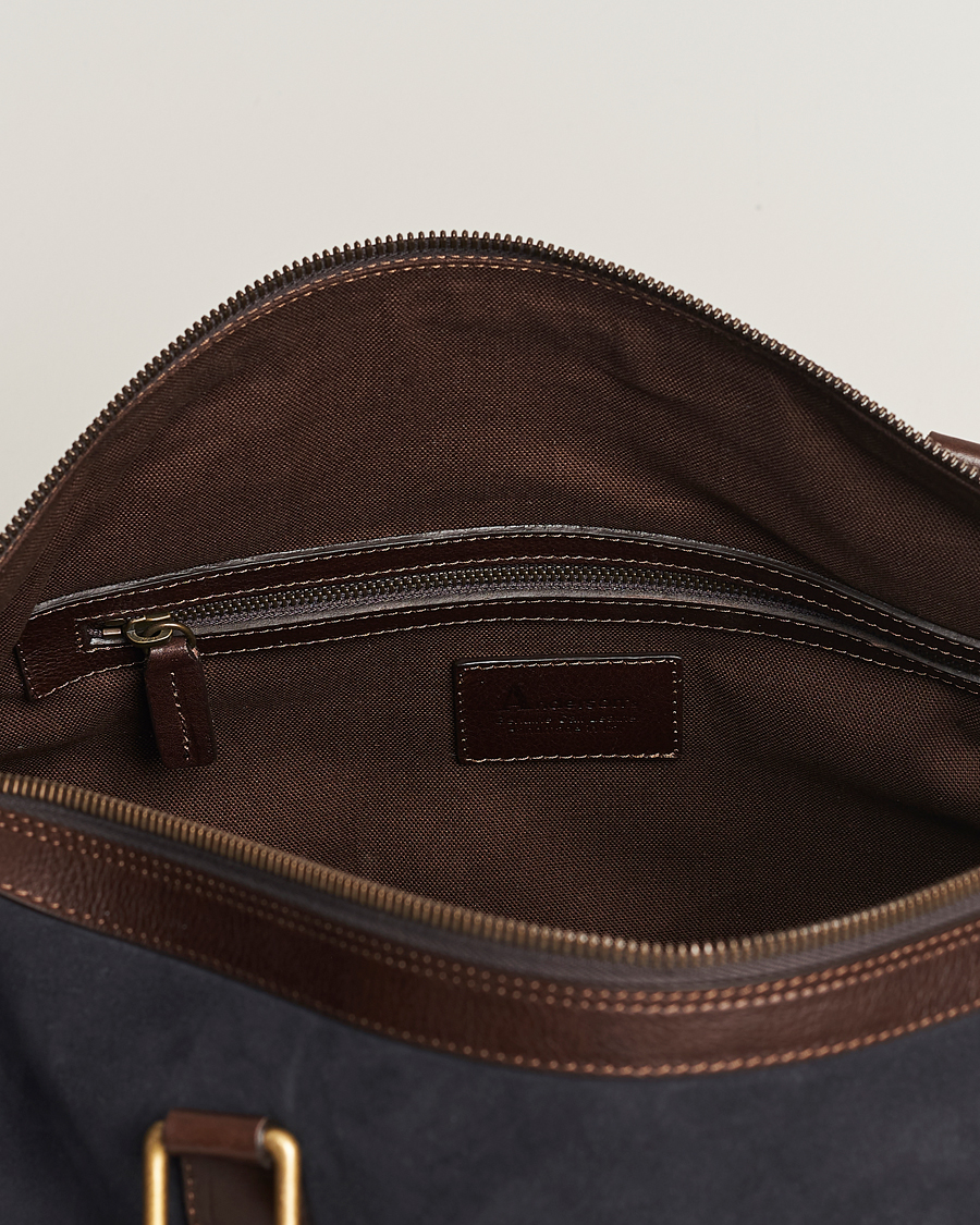 Herre | Tasker | Anderson's | Boston Suede Weekendbag Navy/Brown