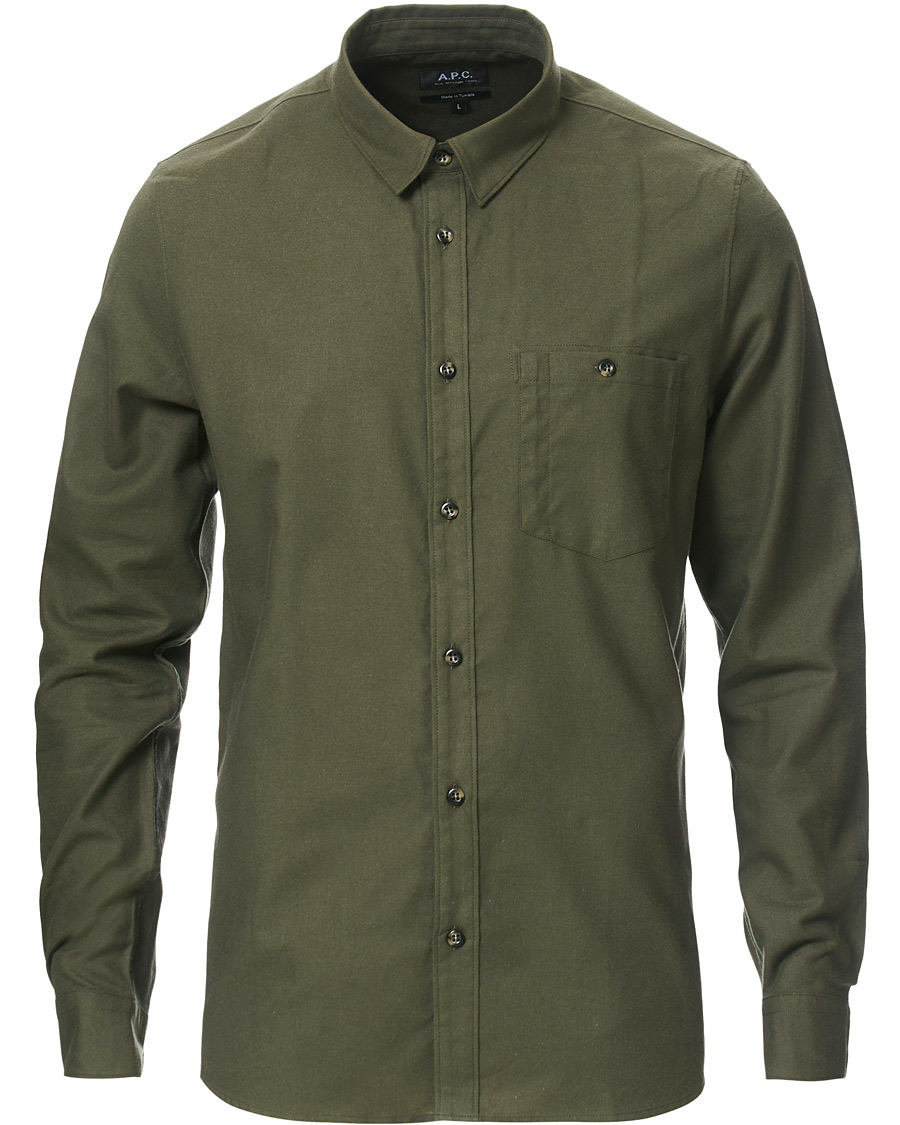 Herre | Skjorter | A.P.C. | Chicago Flannel Shirt Dark Green