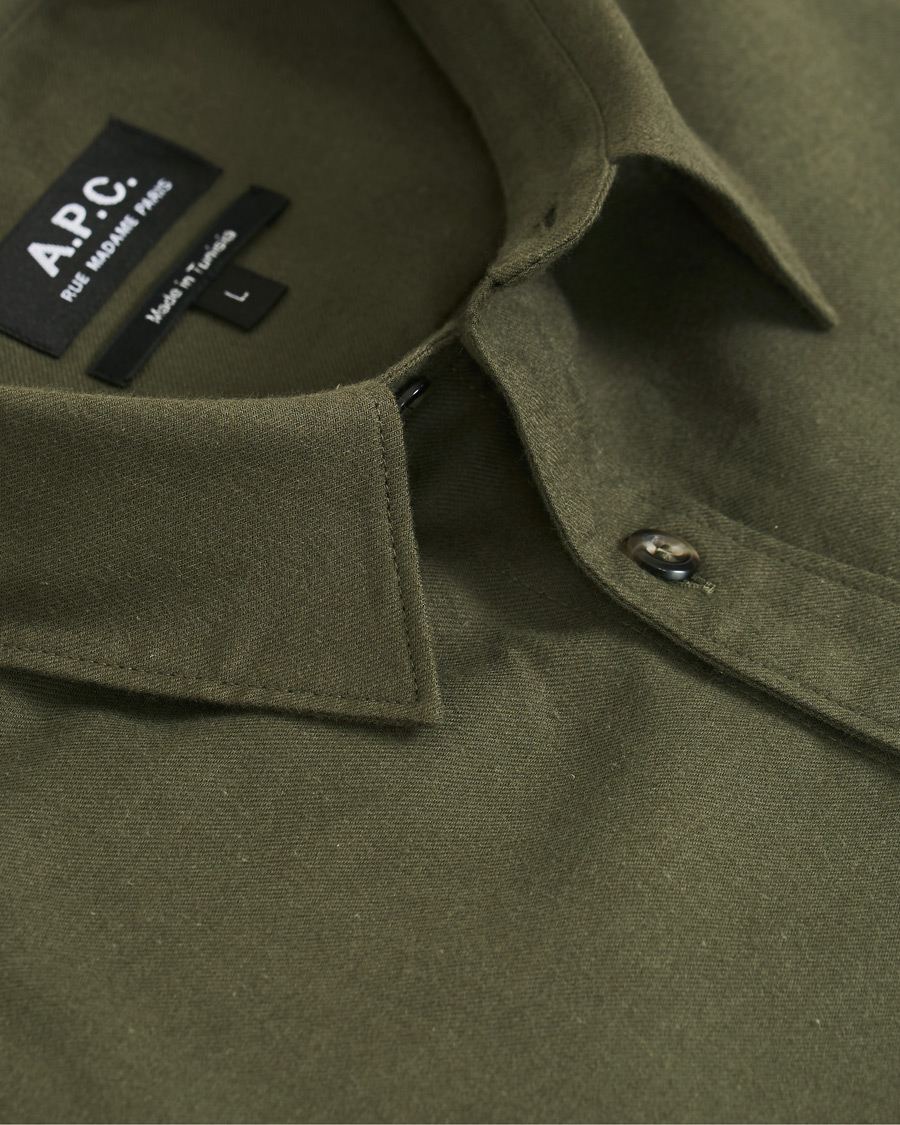 Herre | Skjorter | A.P.C. | Chicago Flannel Shirt Dark Green