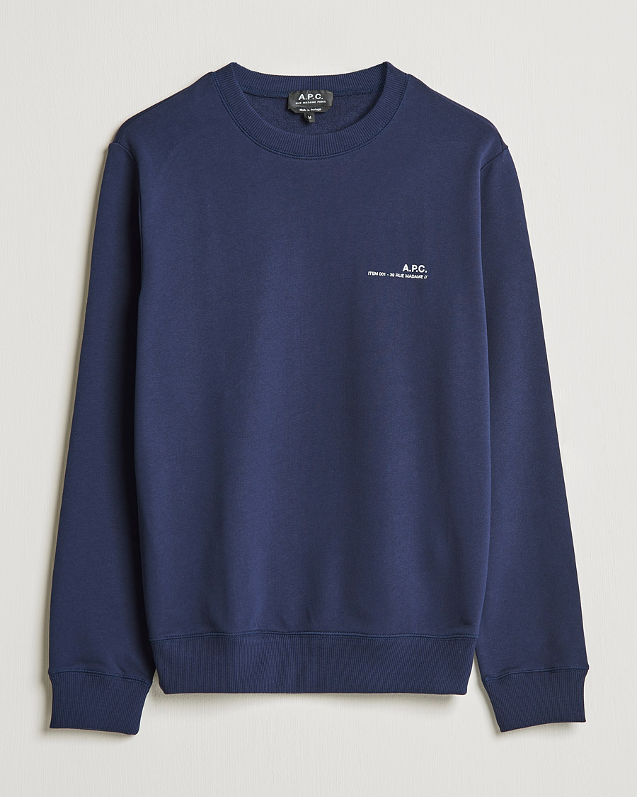 Herre | Trøjer | A.P.C. | Item Crew Neck Sweatshirt Navy