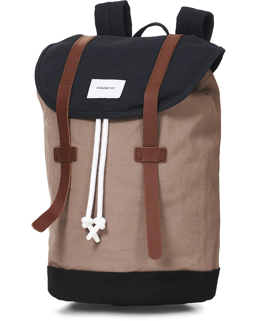 Herre | Sandqvist Stig Canvas Backpack Earth/Brown/Black | Sandqvist | Stig Canvas Backpack Earth/Brown/Black