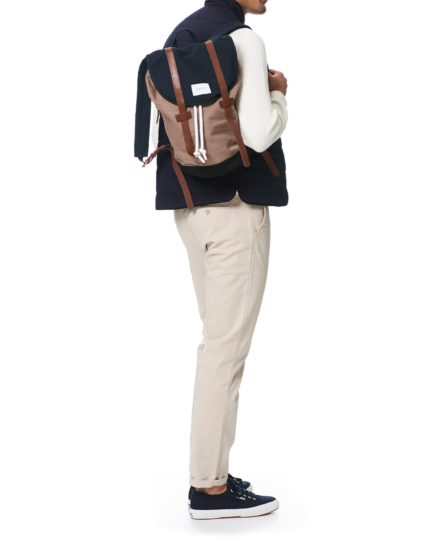 Herre | Sandqvist Stig Canvas Backpack Earth/Brown/Black | Sandqvist | Stig Canvas Backpack Earth/Brown/Black