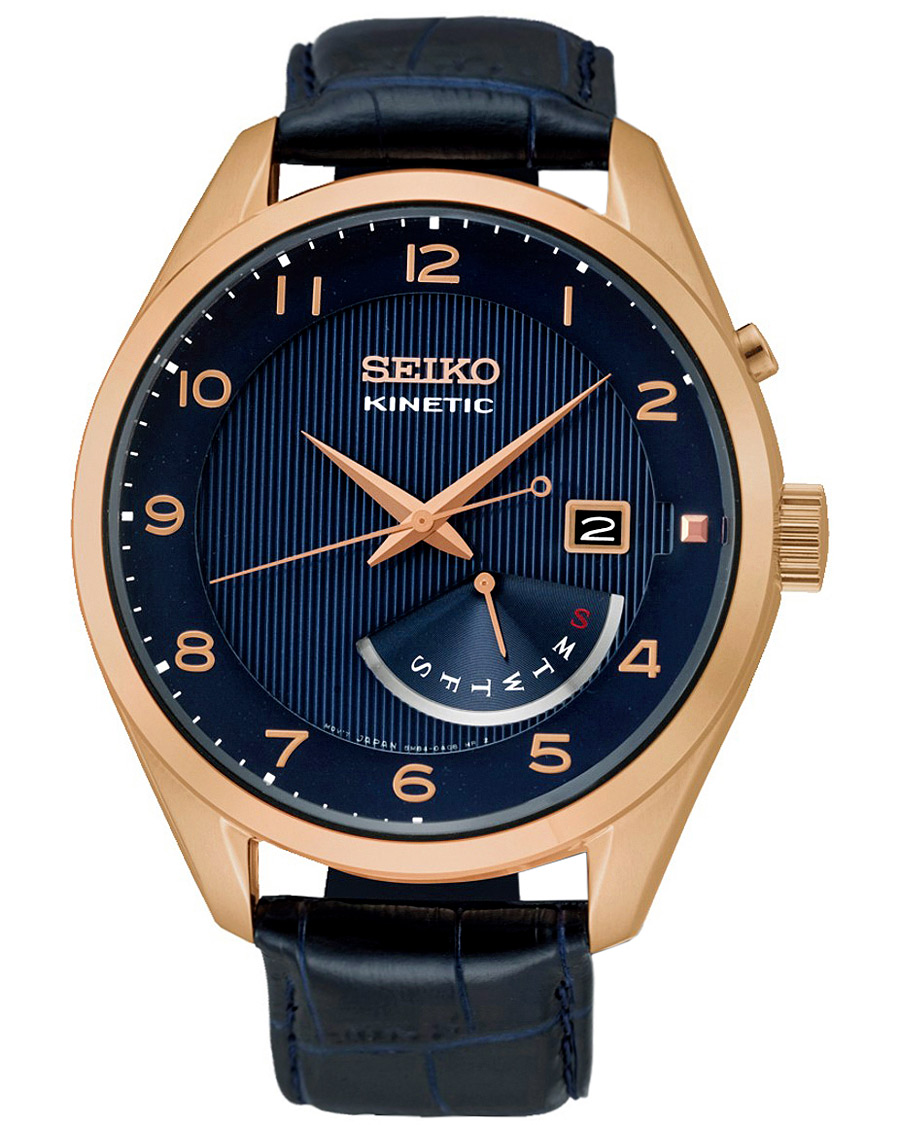 Herre | Seiko Kinetic 42mm Calf Leather/Blue Dial | Seiko | Kinetic 42mm Calf Leather/Blue Dial