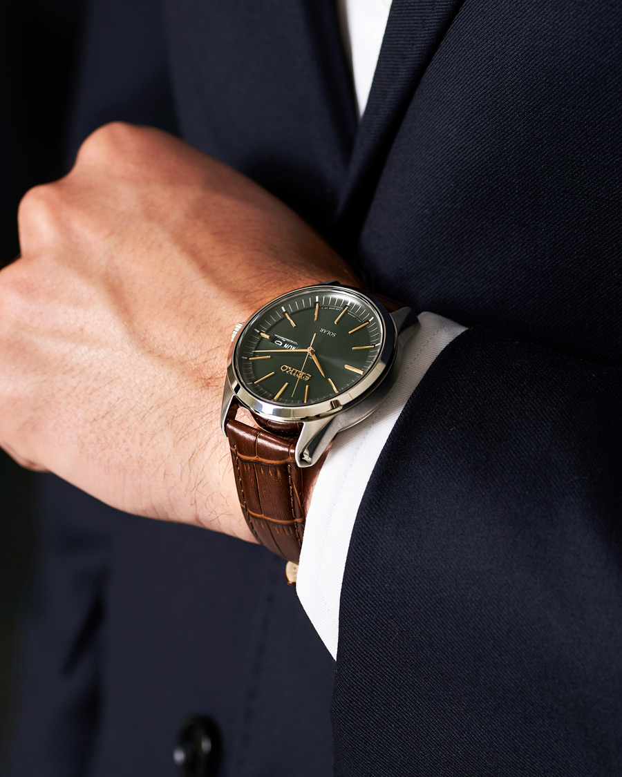 Herre | Seiko Solar 40mm Sapphire/Green Dial | Seiko | Solar 40mm Sapphire/Green Dial