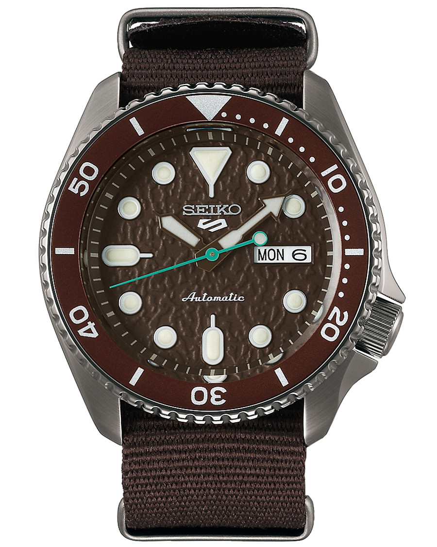 Herre | Seiko 5 Sports Mens 43mm 100m Automatic Nato/Brown Dial | Seiko | 5 Sports Mens 43mm 100m Automatic Nato/Brown Dial