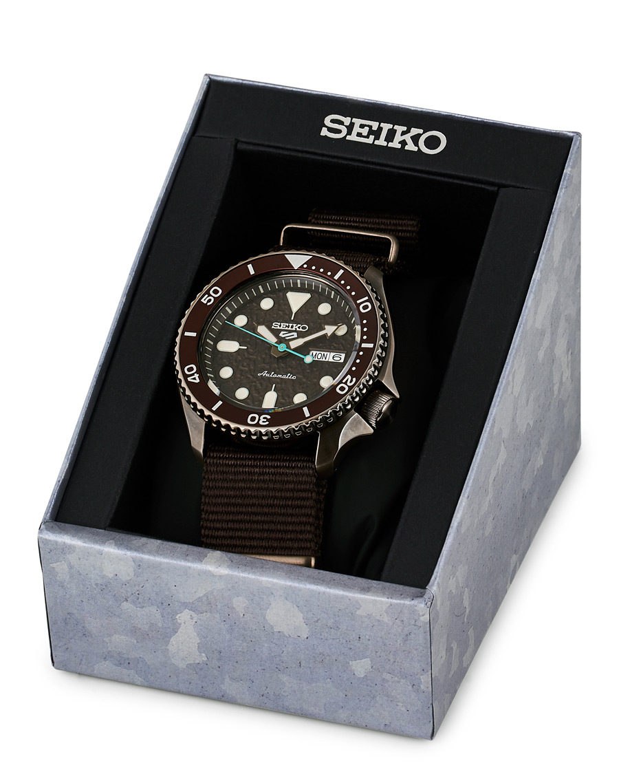 Herre | Seiko 5 Sports Mens 43mm 100m Automatic Nato/Brown Dial | Seiko | 5 Sports Mens 43mm 100m Automatic Nato/Brown Dial
